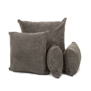 New Soft Corduroy Wave Ripple Effect Textured Pattern Fabric Cushion Grey Colour- 4 Sizes Available - Cushion Cover Only - British Made