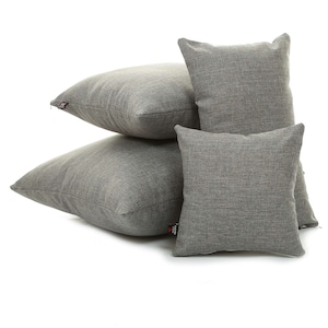 New Soft Linen Effect Chenille Fabric Cushion In Silver Colour - 4 Sizes Available - British Handmade -  Cushion Cover Only