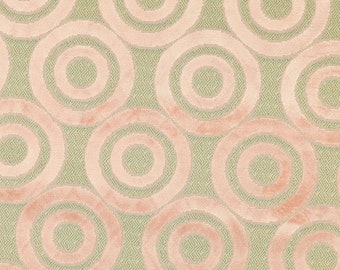 Circle Geometric Pink Pattern Velvet Upholstery Fabrics For Sofas, Curtains, Seating, Chairs & Furniture