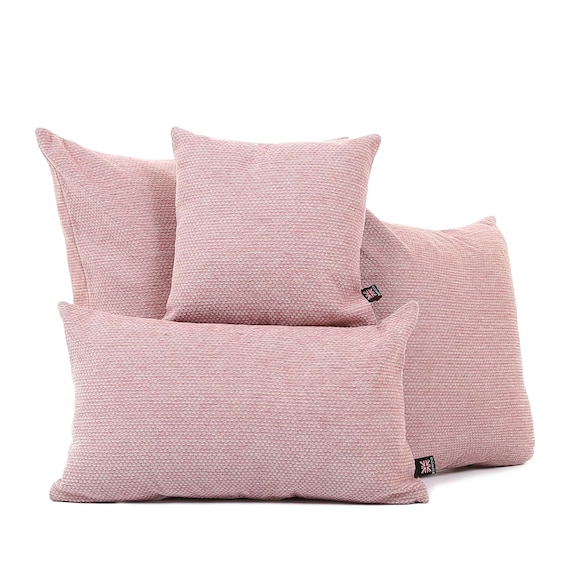 Pink chenille cushions hotsell