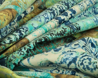 Neuer weicher bedrucktes Samt Patchwork Damast traditionelles Muster blauer Polsterstoff - verkauft durch den 1 Meter Stoff