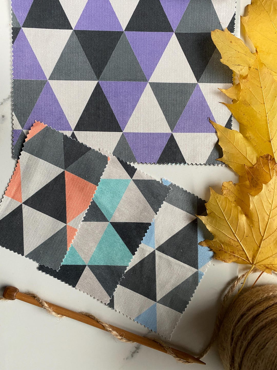 Triangular Polyester Triangular Geometric Pattern Chenille Upholstery Fabric for Sofas ...