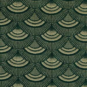 Teal Golden Art Deco Chenille Upholstery Fabric For Furniture, Sofas, Curtains