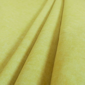 Quality Pastel Effect Cotton Chenille Plain Yellow Green Curtain Furnishing Upholstery Fabric - Sold By The 10 Metres Fabric