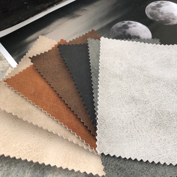 Soft Matt Finish Distressed Faux Leather Upholstery Fabric For Vehicle Trimmings & Interior Design Soft Hard Wearing Fabrics Per Metre