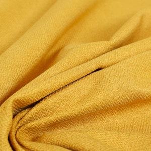 New Modern Quality Woven Plain Yellow Upholstery Furnishing Curtains Fabric - Sold By The 10 Metre Length Fabric