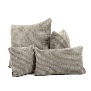 New Brick Effect Pattern Soft Corduroy Fabric Cushion In Slate Colour - 4 Sizes Available - British Handmade - Includes Filling Pad
