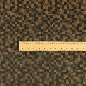 Square Polka Pattern Lightweight Chenille New Brown Upholstery Curtain Fabrics