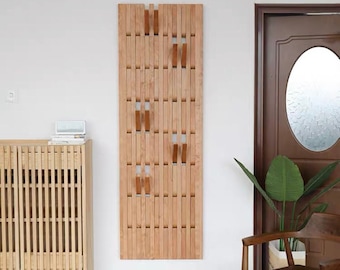 Cheery wood functional wall rack, wall mounted wooden rack for coats scarves shoes, multifunctional wall entry unique rack