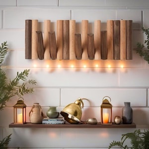 Solid wood piano key hook hanger, Wooden piano key wall hanger, modern wooden coat hanger, flip down wall hook rack