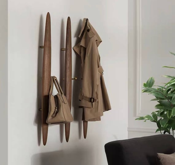 Wall Luxury Modern Rack Long Wall mounted Wooden Entryway Rack Living Room Creative Hanger Solid Wood Nordic Bedroom Wall Hanging Clothes Etsy UK