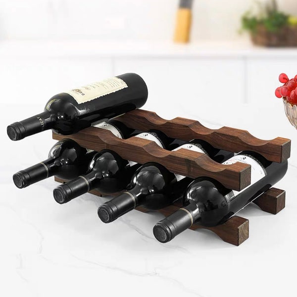 Casier à bouteilles de vin de table, présentoir à vin en bois, rangement de bouteilles de vin