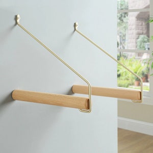 Clothing wooden rail, wall mounted clothing rail, wooden hanger, wooden rob for casual clothes hanger Beech