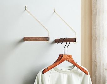 Clothing wooden rail, wall mounted clothing rail, wooden hanger, wooden rob for casual clothes hanger