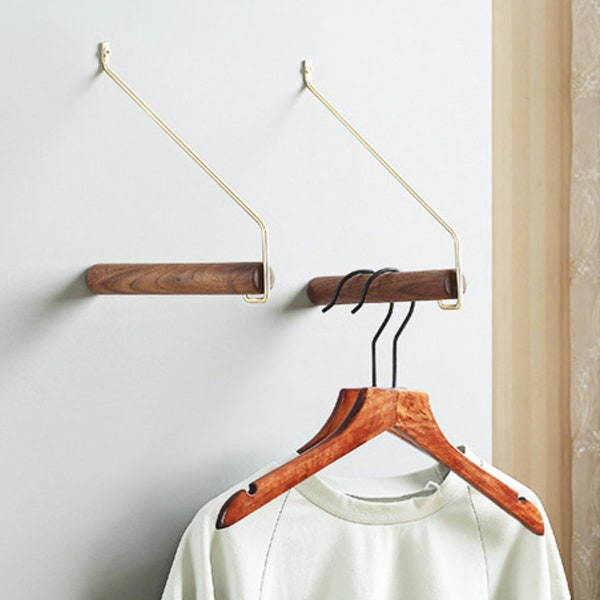 Clothing wooden rail, wall mounted clothing rail, wooden hanger, wooden rob for casual clothes hanger