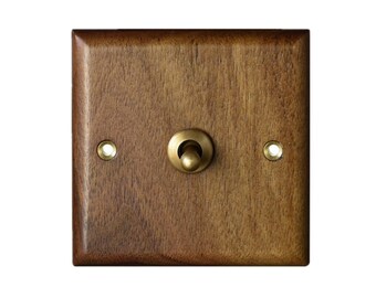 Walnut switch, light switch cover, wooden switch plate, rustic farmhouse retro style switcher with broonze switch, light switch plate