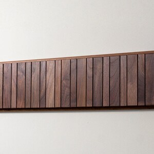 Natural walnut wood wall mounted hanger, flip down wall hook rack, modern wooden coat hanger 10 hooks