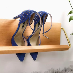 Beech wood shoe wall storage, wooden shoe rack, wall mounted entryway shoe rack, entryway organization for shoes, wall shoe shelf