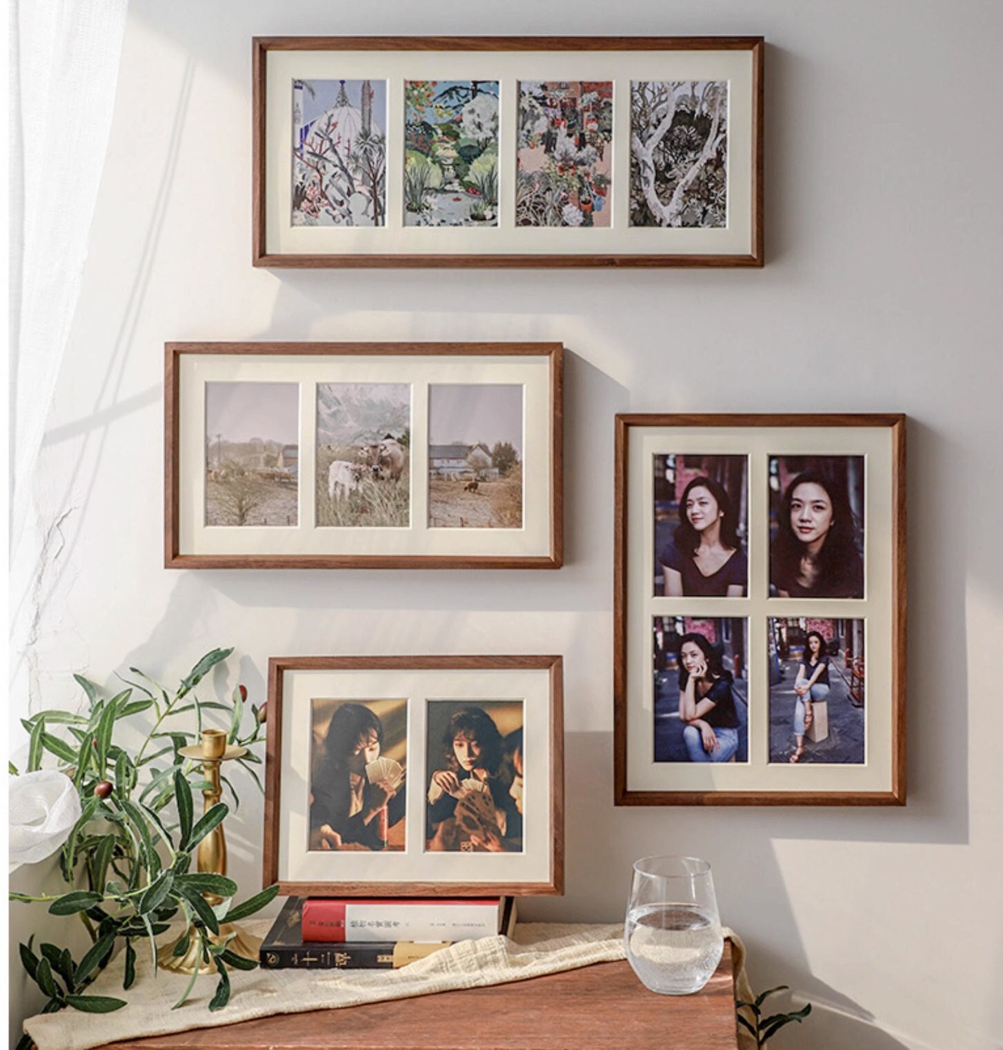 XUANLUO Picture Frames 10 Pack Collage Gallery Wall Decor Set with 4x6 5x7  8x10 Photo Frame for Tabletop or Mounting