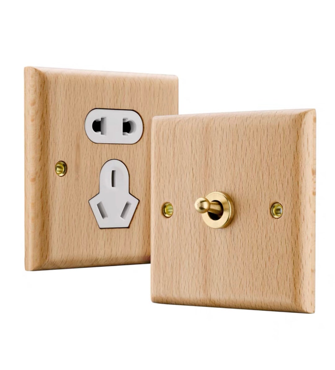 Wood Light Switch, Beech Wood Light Switch Cover, Switch Plate, Rustic