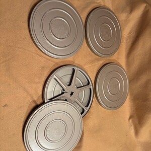 Vintage 7” Empty Movie Reels and Cases. Troyes Studios Goshen IN - Scherer 