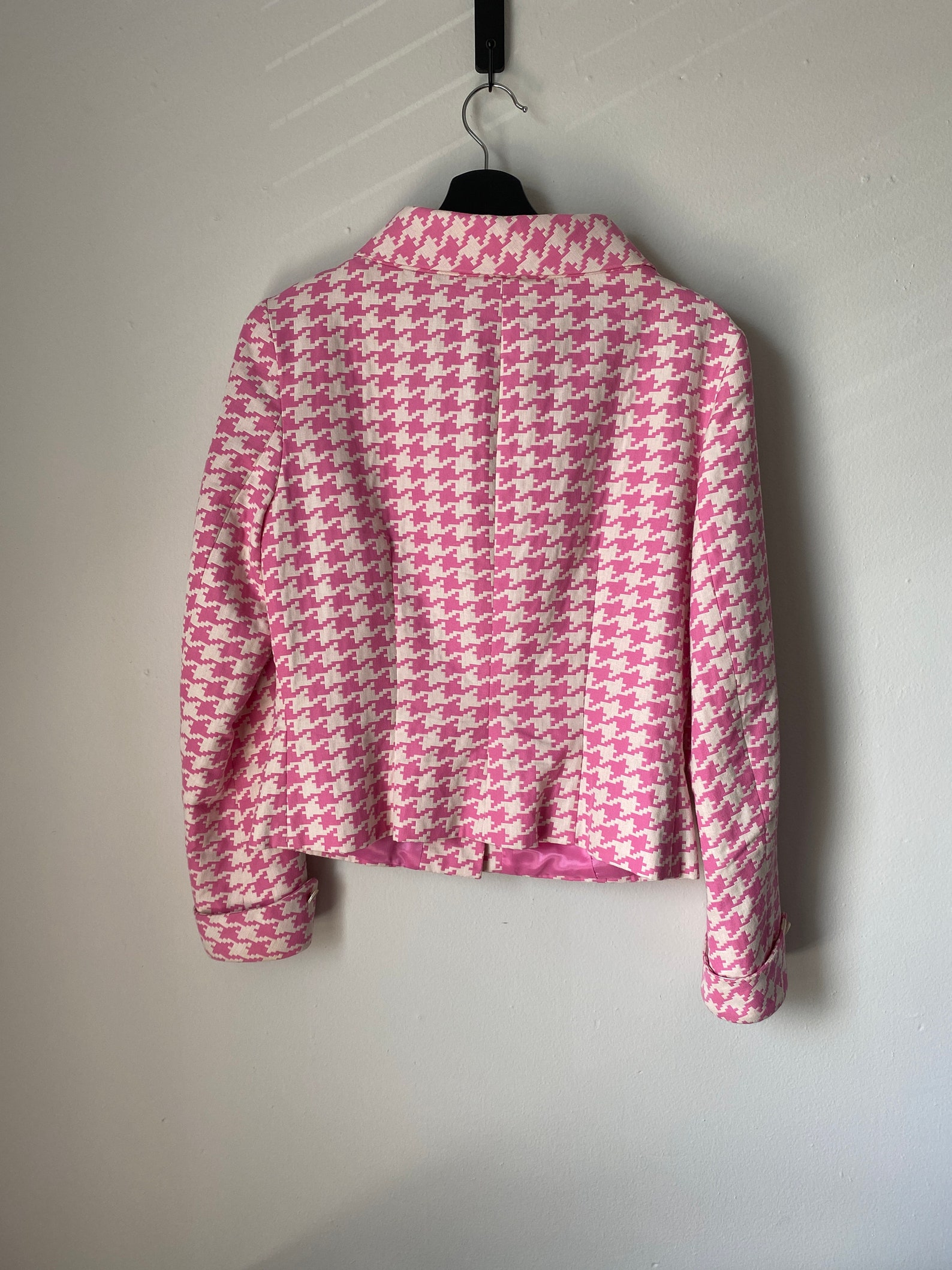 J. McLaughlin Pink Houndstooth Jacket Pink Jacket Pink Etsy