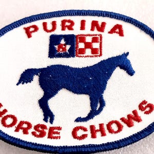 VTG Purina Horse Chow Food Animal Feed Cloth Jacket Patch New NOS 1970s
