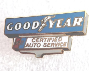 Vtg 1980s Goodyear Tire Certified Auto Service Enamel Hat Lapel Pin New NOS