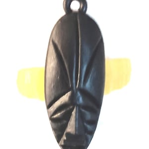Tiki Tribal Mask Toy Gum Vend Machine Prize Plastic Pendant Ring 1960s NOS New