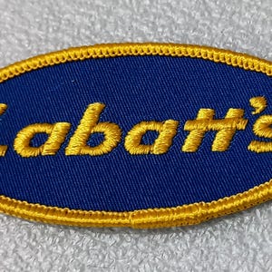 Vtg Classic Labatt's Beer Oval Patch 1970's NOS New