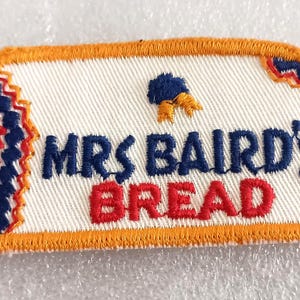 VTG Mrs Baird's Bread Bakery Loaf Bakers Baking Uniform Patch 1960s NOS New