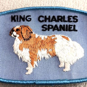 Vintage King Charles Spaniel Dog Breed Kennel Show Jacket Patch New NOS 1970s