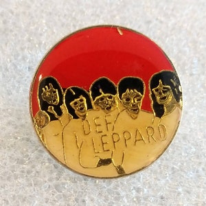 Vtg 1980s Red Def Leppard Rock Music Group Hat Lapel Pin New NOS