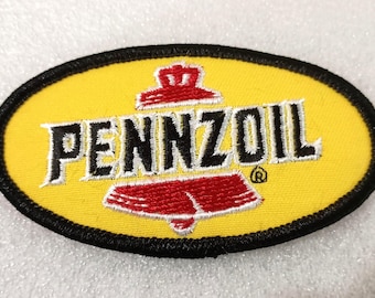 Vintage Pennzoil Oil & Gas Co Bell Racing Cloth Car Jacket Patch New NOS 1980s