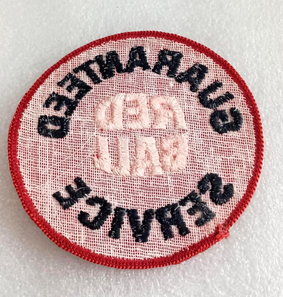 Atlantic Red Ball Gas Station Guaranteed Service Uniform Patch New NOS 1960s View 3