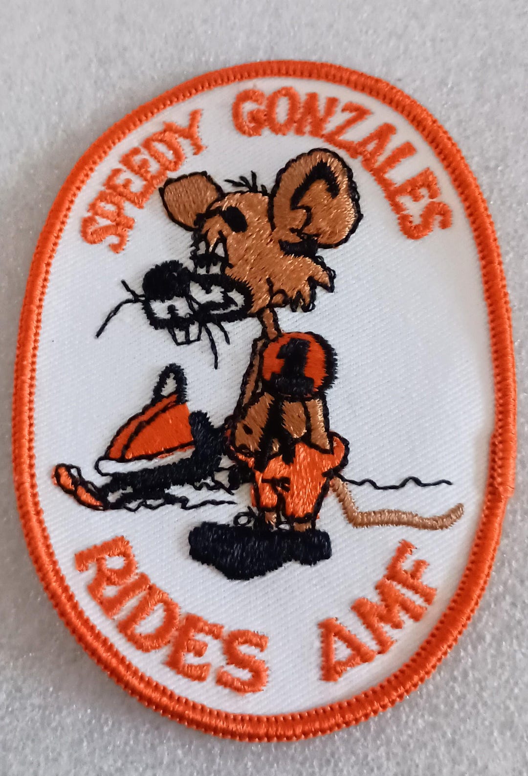 Vintage Parody Speedy Rides AMF Snowmobile Mod Cloth Jacket Patch New ...