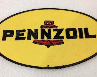 Vintage Pennzoil Oil & Gas Co Racing Car Back of Jacket 8.5" Patch New NOS 1980s