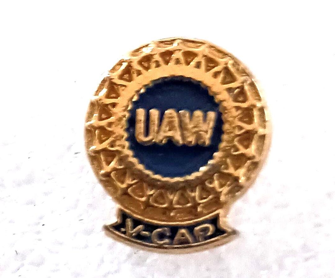 Ahla Pac Pin UAW United Auto Workers V-cap Political Action PAC Lapel Hat Pin New ...