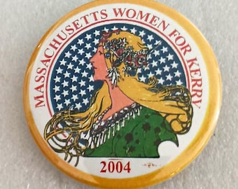 Massachusetts Women For John Kerry 2004 Presidential Campaign Pin Button New NOS