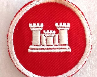 Vtg US United States Army Corp  of Engineers Castle Insignia Patch NOS New 1960s