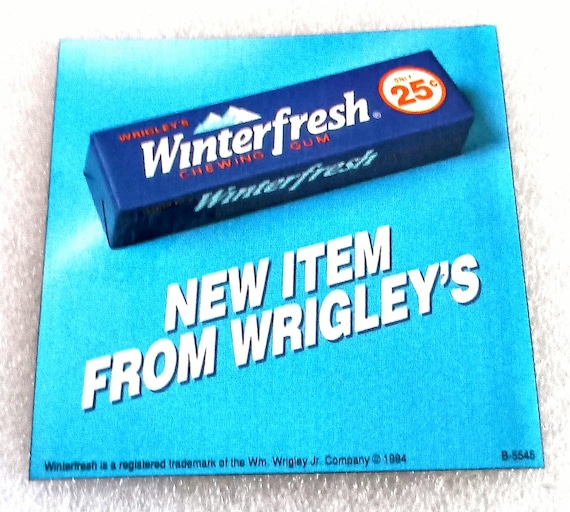 Vtg Wrigley's Winterfresh Chewing Gum Promo POS Display Magnet