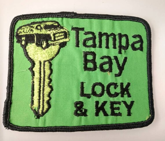 Vintage Tampa Bay Lock & Key Lock Smith Cloth Patch 1970s NOS New