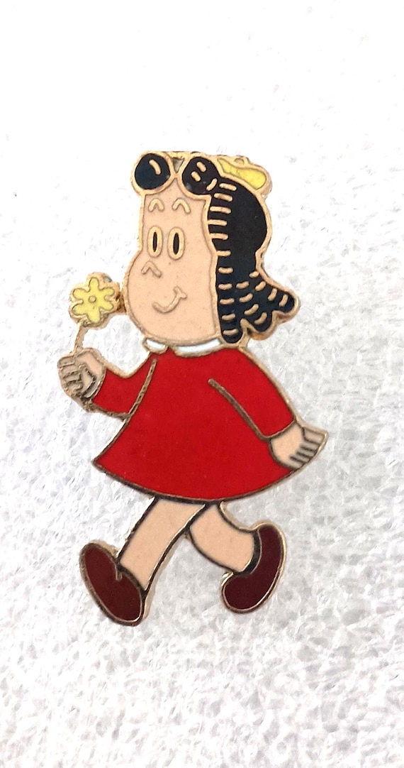 1970s Little Lulu Comic Strip Character Cartoon Enamel Lapel Hat Pin New NOS Western Publishing