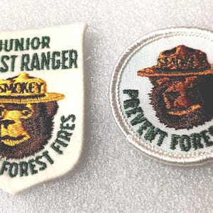 2 1970s Jr Forest Ranger Smokey The Bear Prevent Forest Fires! Patches New NOS