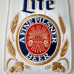 Vintage Lite A Fine Pilsner Beer Distributor Back of Jacket Patch 1970's NOS New