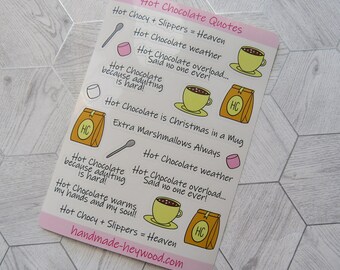 Hot Chocolate Quote Etsy France