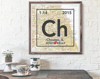 Custom Wedding Couple Periodic Maps ART PRINT, Wedding gift, Heart Map, Personalized, Christmas gift idea, Engagement Gift, Anniversary Gift