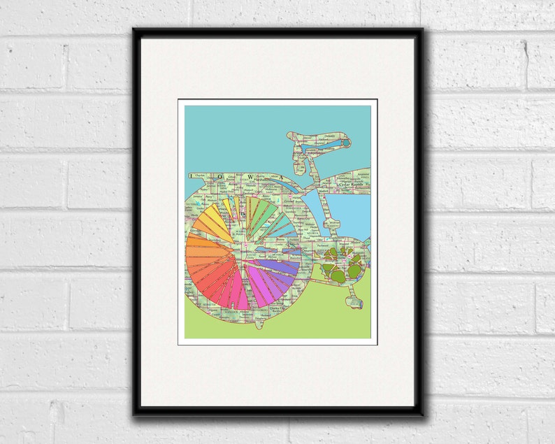 Cedar Rapids Iowa Vintage Bicycle Map DIGITAL DOWNLOAD for You - Il 794xN.726245473 1bme