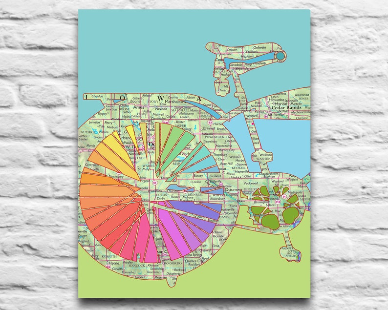 Cedar Rapids Iowa Vintage Bicycle Map DIGITAL DOWNLOAD for You - Il 794xN.726245513 28ol