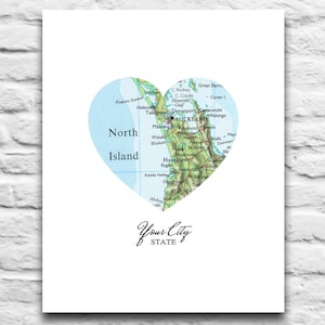 Custom ville carte pointe DIGITAL DOWNLOAD pour vous imprimer 2, fiançailles mariage cadeau, carte de coeur, personnalisé, cadeau pour Couple, bricolage, 8 x 10 11x14
